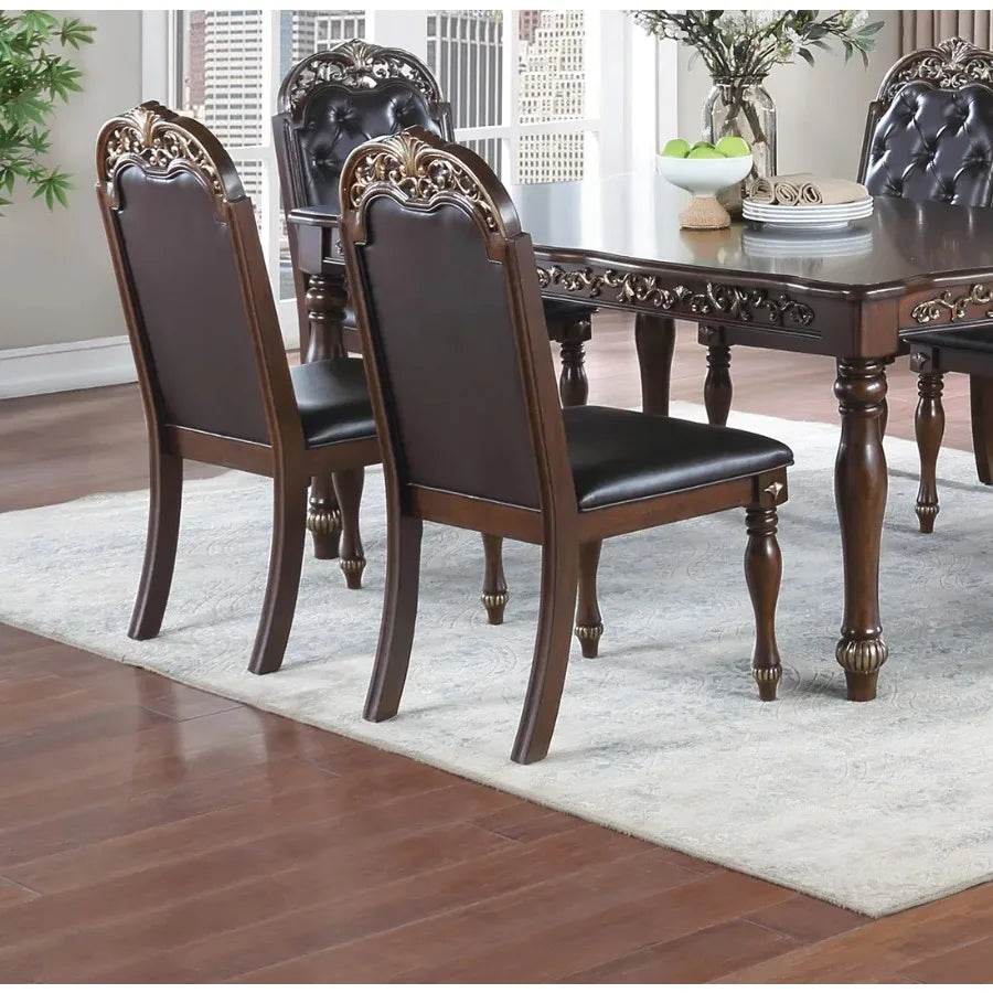 Formal Set of 2 Side Chairs Brown - Loft&Timber