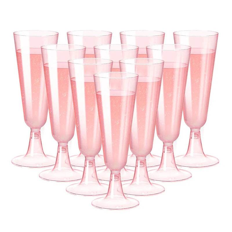5pcs 5OZ Champagne Cup Disposable Plastic Flutes - Loft&Timber