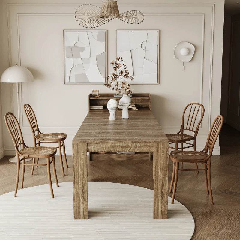 Modern Extendable Dining Table with Storage - Loft&Timber