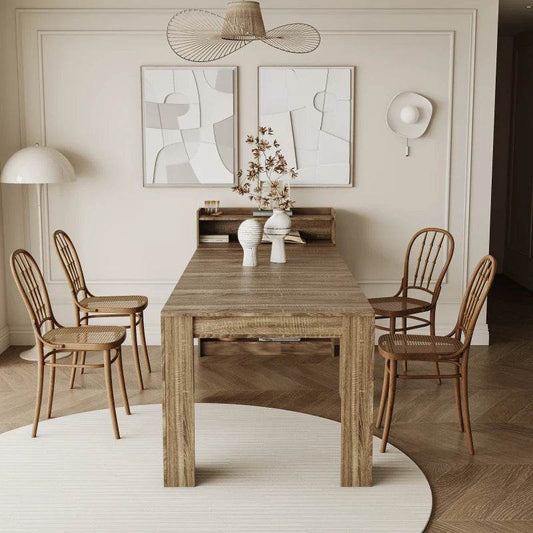 Modern Extendable Dining Table with Storage - Loft&Timber