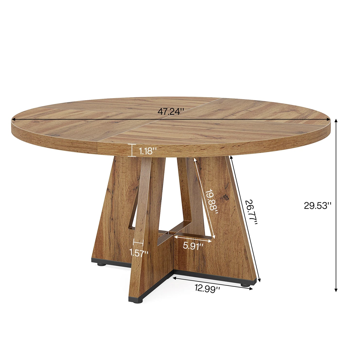 Tribesigns Round Dining Table for 4, 47" - Loft&Timber