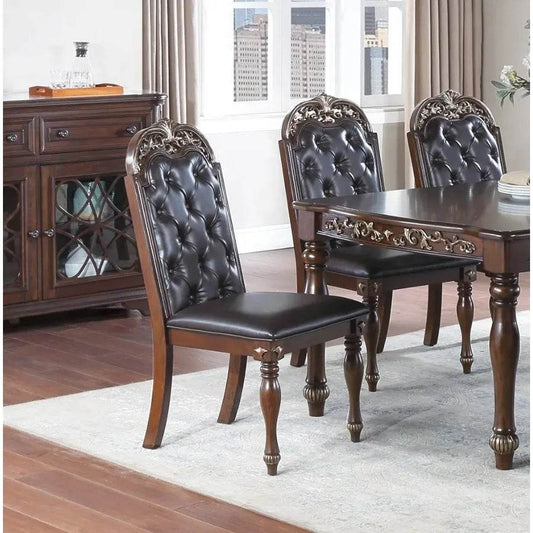 Formal Set of 2 Side Chairs Brown - Loft&Timber