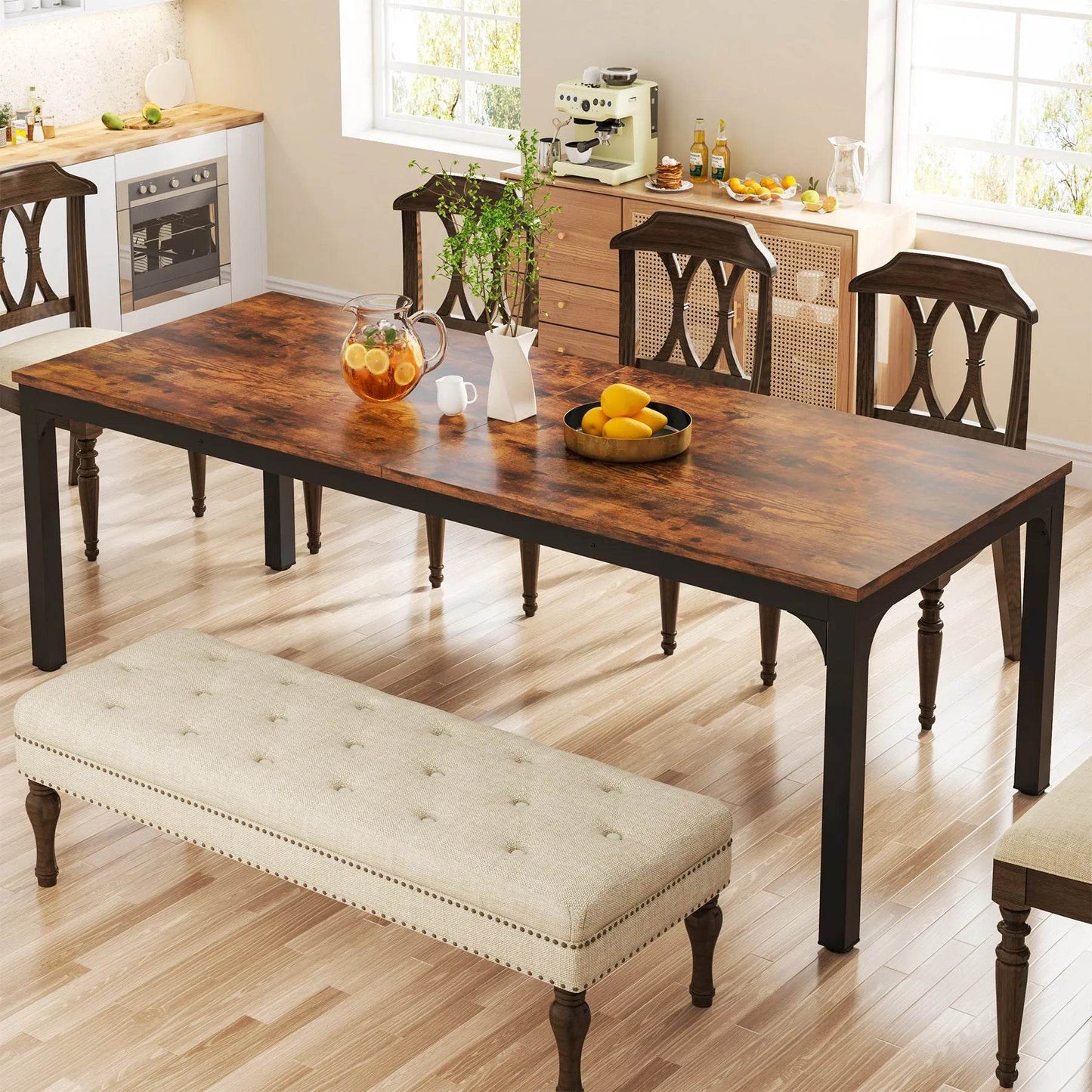 Tribesigns Dining Table for 6-8 People, 200cm - Loft&Timber