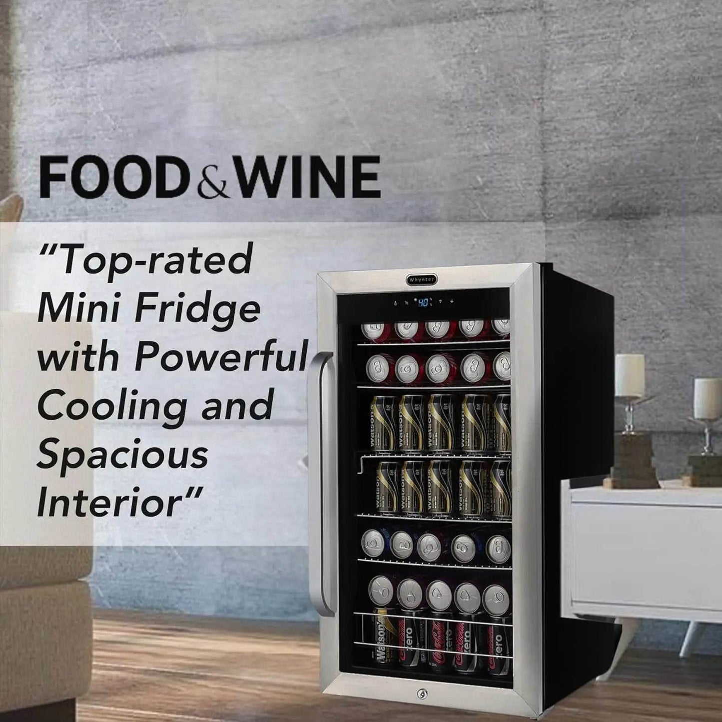 Customizable Beverage Refrigerator with Double-Layer Glass Door, 136-Can Drink Mini Fridge with Lock & Digital Control