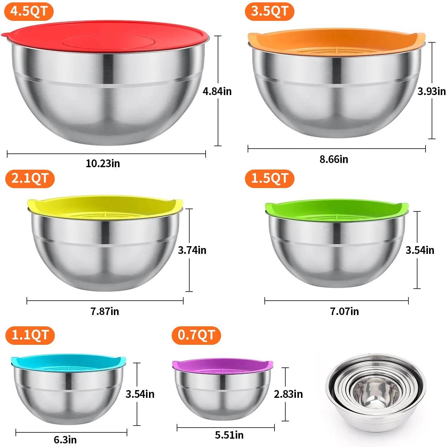 29 Piece Stainless Steel Mixing Bowl Set - Loft&Timber