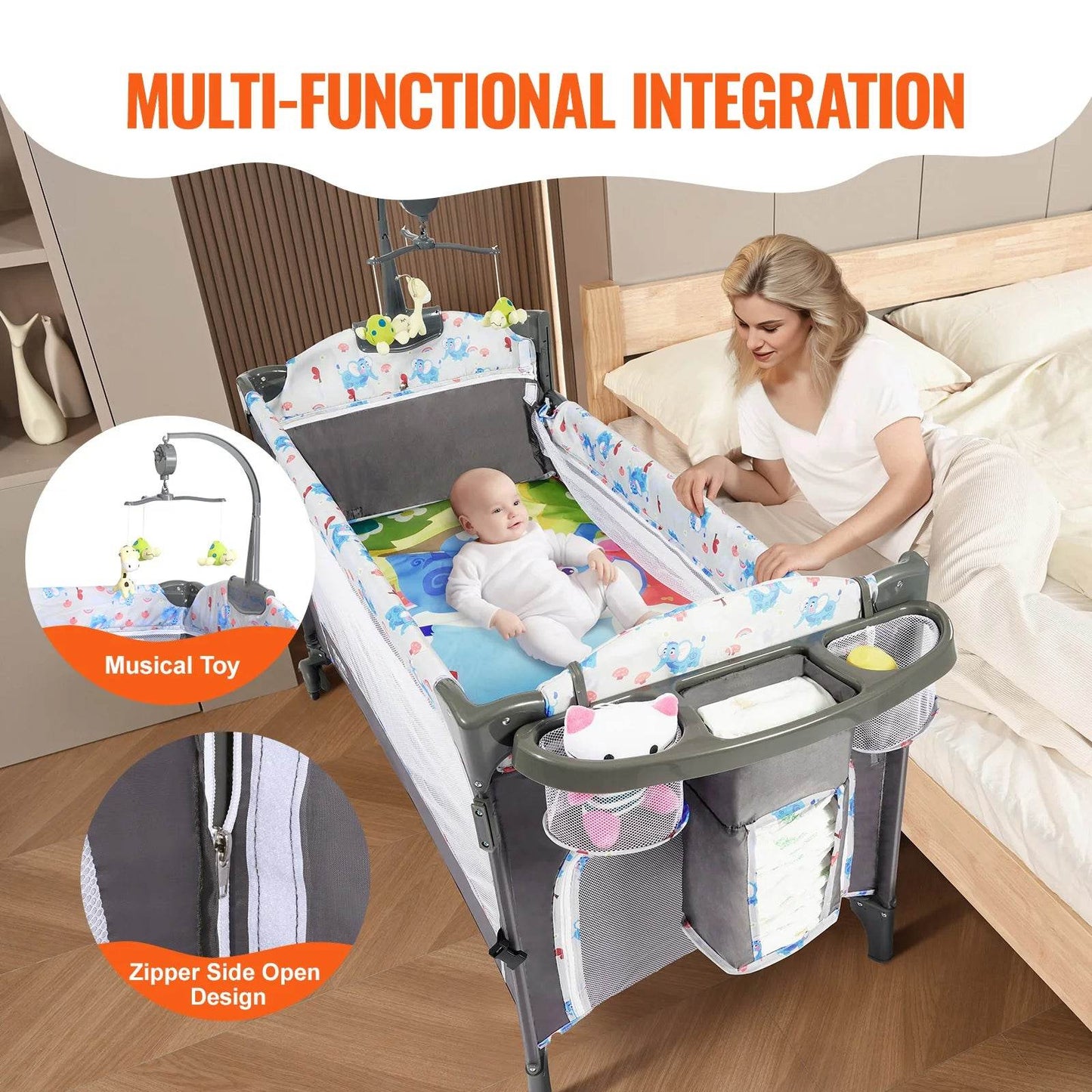 SucceBuy Baby Bassinet 77 pounds Load Capacity - Loft&Timber