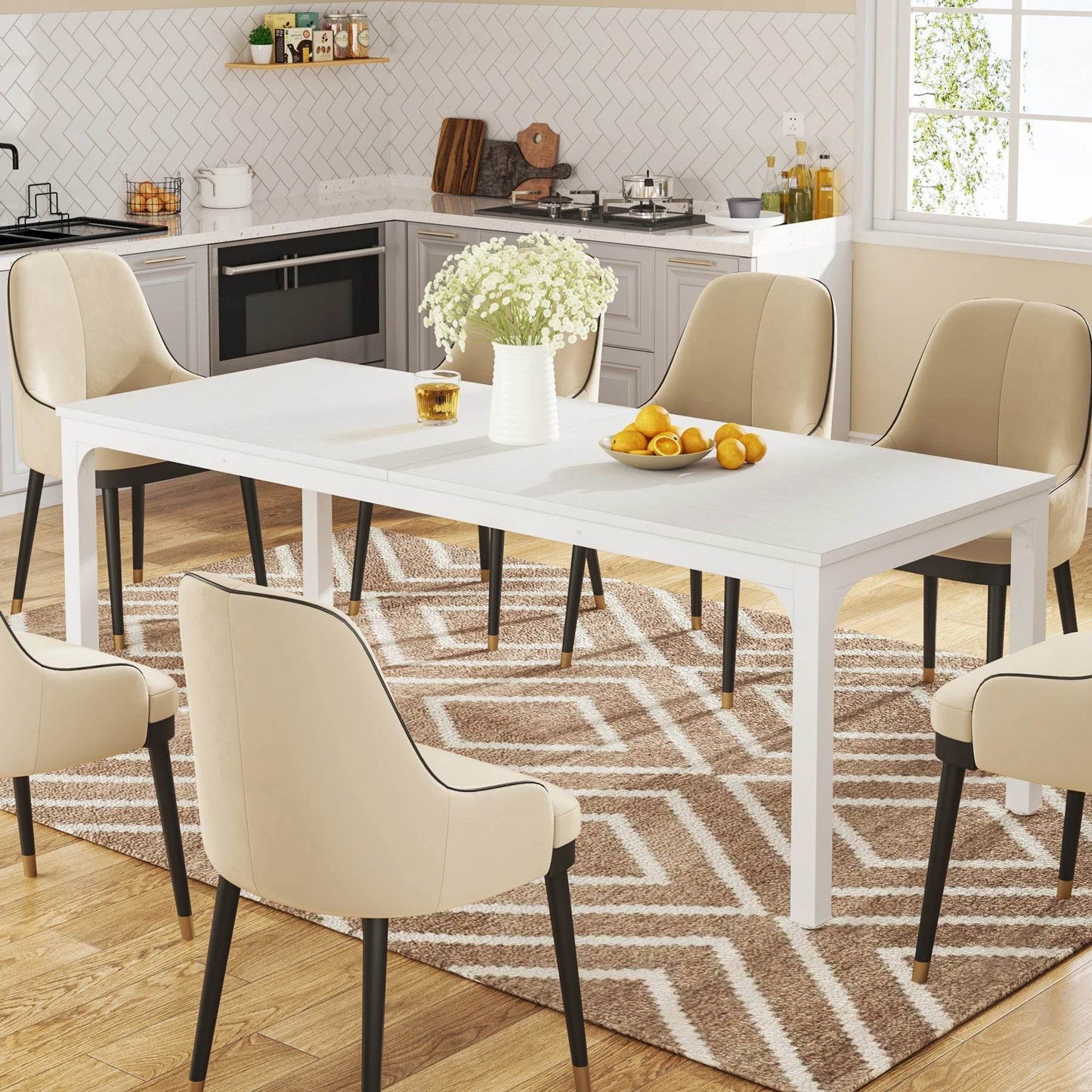 Tribesigns Dining Table for 6-8 People, 200cm - Loft&Timber
