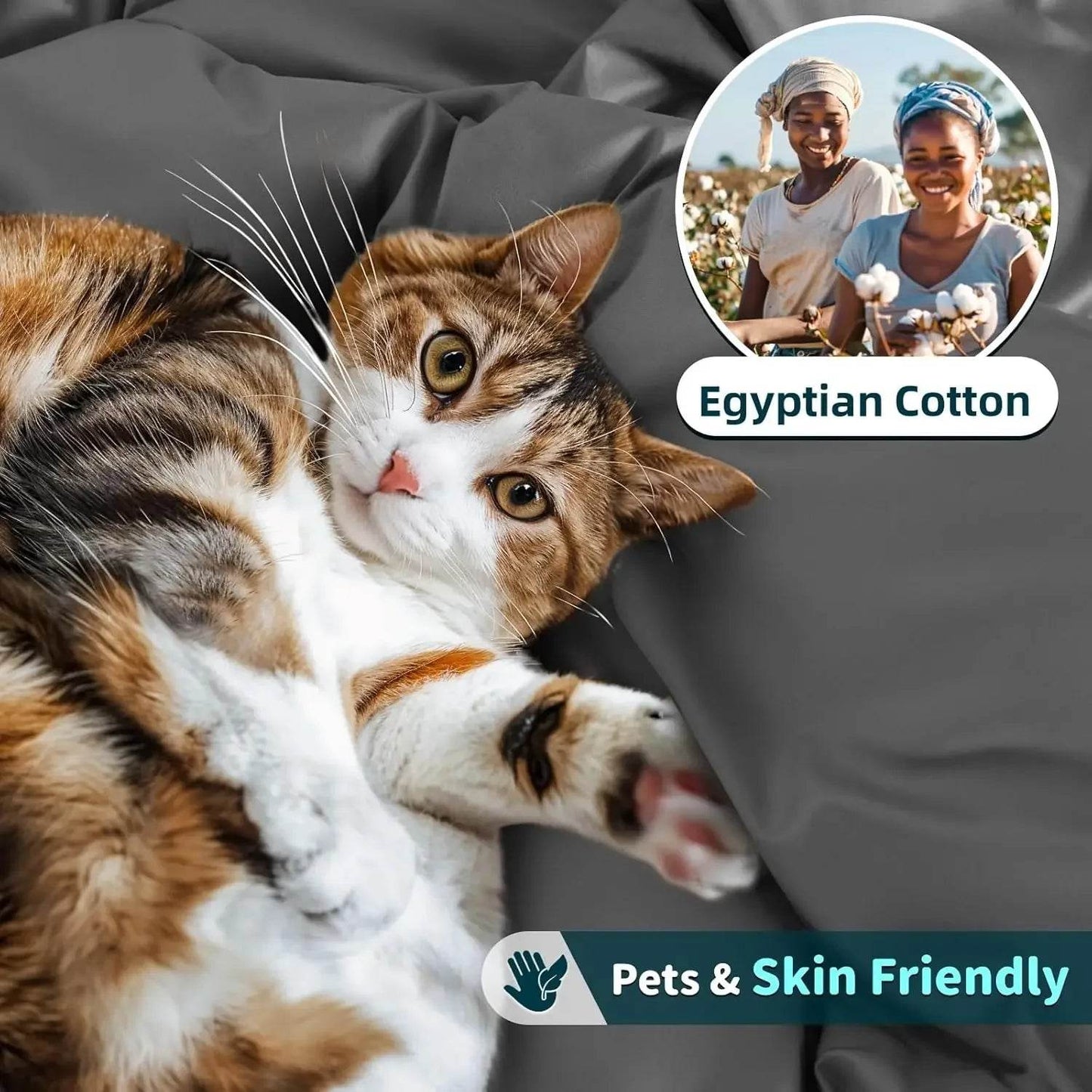 100% Cotton 1200 Thread Count King Size Sheets Set - Loft&Timber