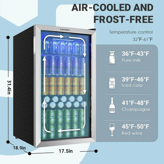 Beverage Refrigerator and Cooler, 128 Can Mini fridge - Loft&Timber