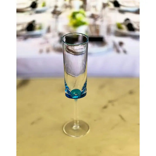 Oval Plastic Champagne Flute Set of 4 (4oz), Unbreakable Acrylic