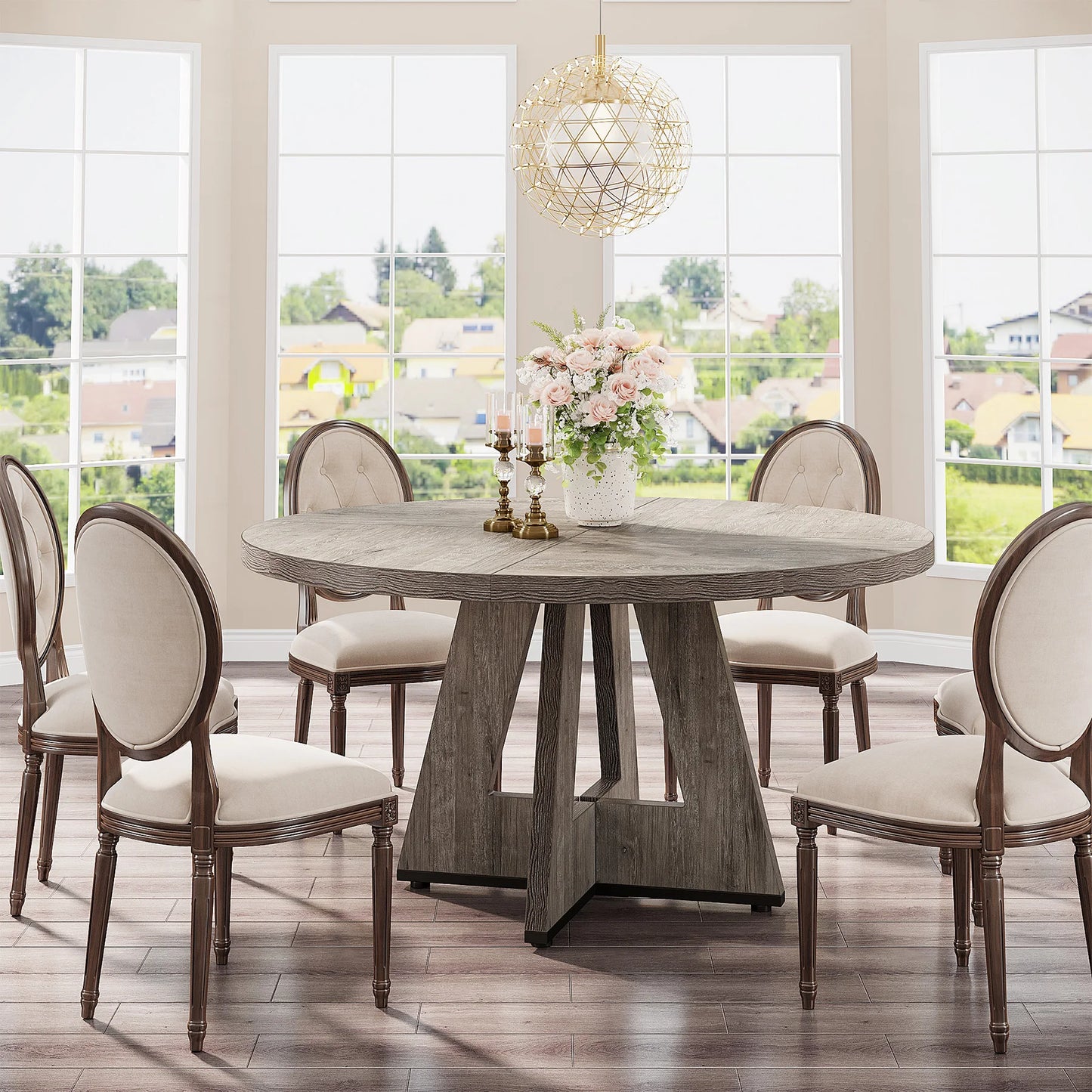 Tribesigns Round Dining Table for 4, 47" - Loft&Timber