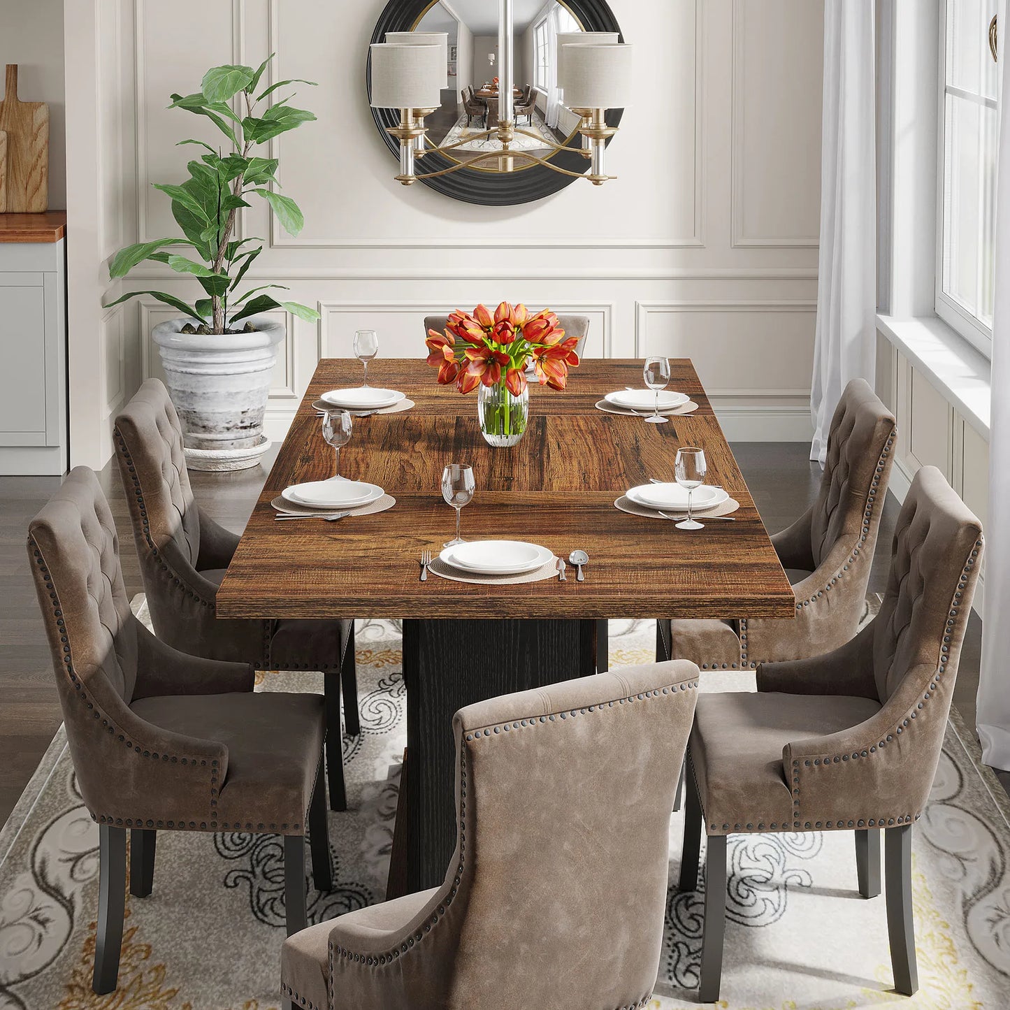 Tribesigns 55" Rectangular Dining Table for 4 to 6 - Loft&Timber