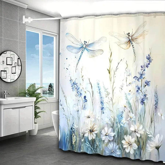 Dragonfly Shower Curtain 72x72 Inch Waterproof - Loft&Timber
