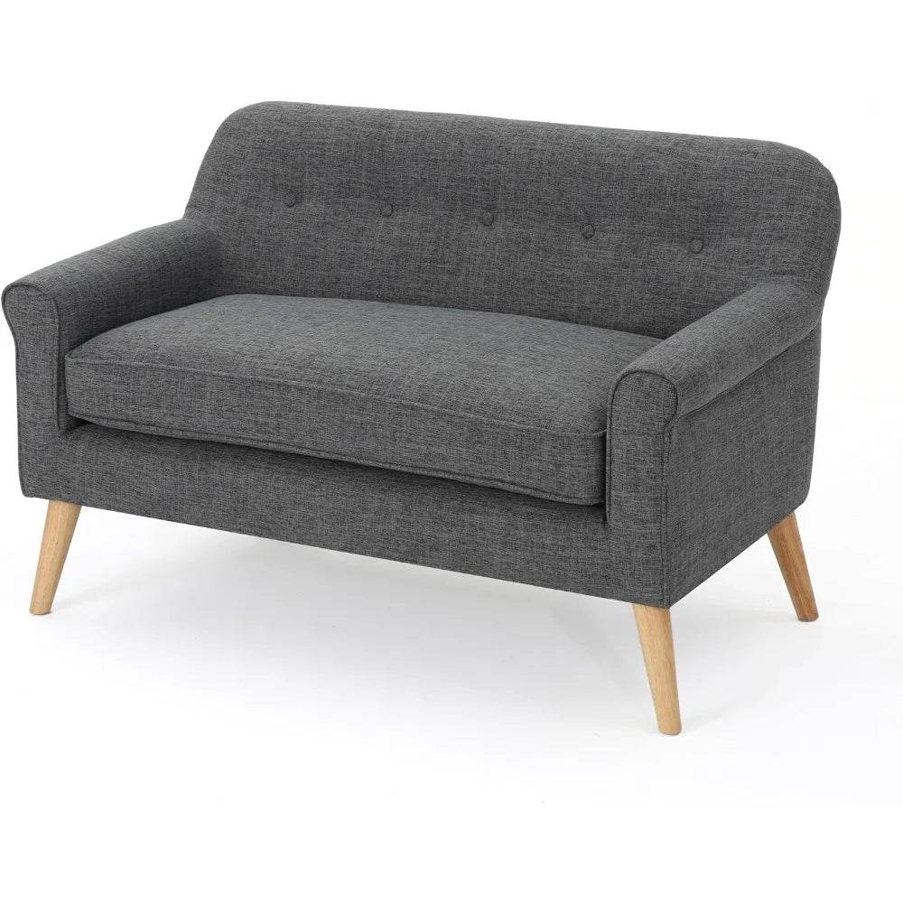 Mariah Mid-Century Modern Loveseat, Grey - Loft&Timber