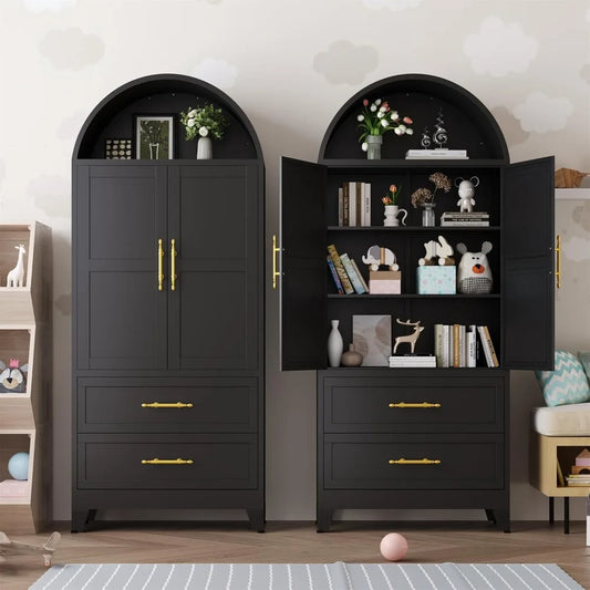 73" H Metal Tall Arched Pantry Cabinet - Loft&Timber