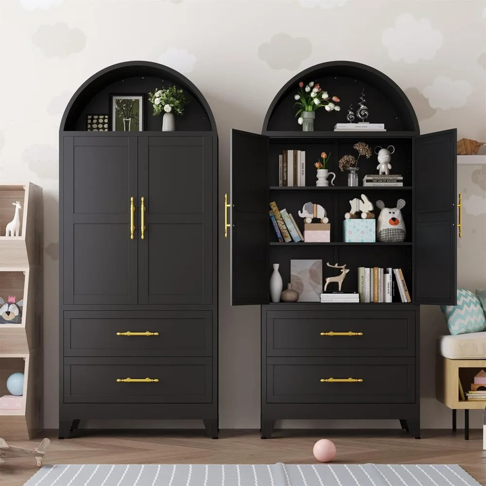 73" H Metal Tall Arched Pantry Cabinet - Loft&Timber