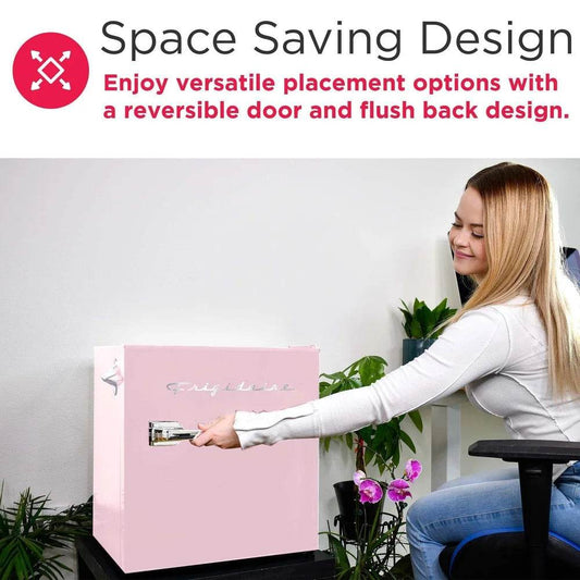 Retro Mini Refrigerator 1.6 Cu Ft Compact Fridge with Built in Bottle Opener - Loft&Timber
