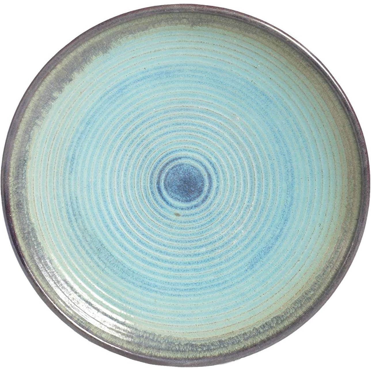 Outdoor Garden Multi-Shade Blue Ceramic Birdbath - Loft&Timber