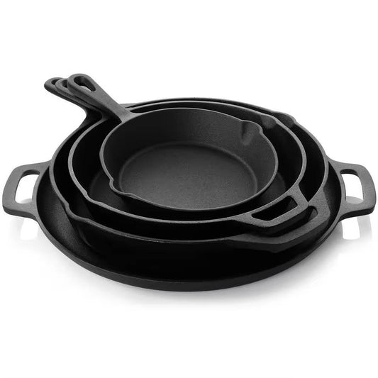 12-Piece Cast Iron Cookware set with Dutch Oven Frying Pan Skillet and Pizza Pan - Loft&Timber