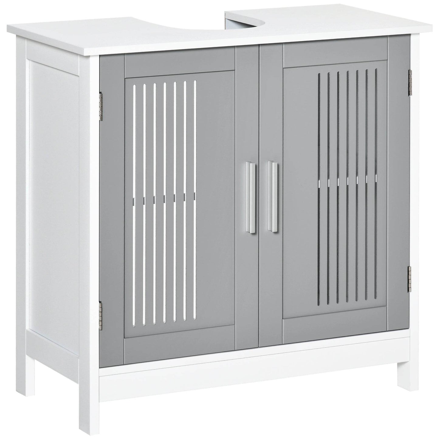 Modern Under Sink Bathroom Vanity Cabinet with Adjustable Shelves - Grey - Loft&Timber