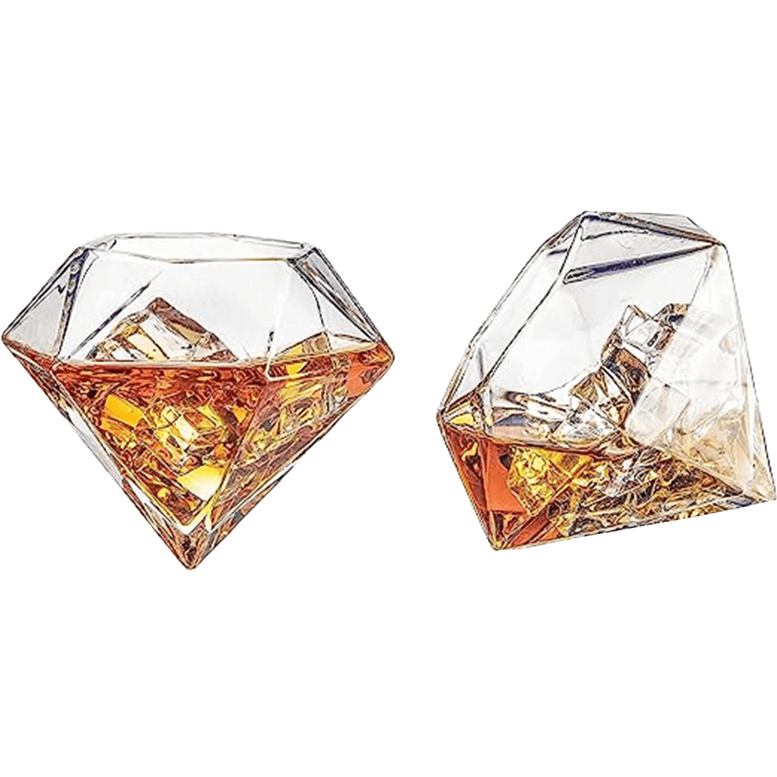 The Wine Savant Diamond Whiskey Glasses, Scotch, Bourbon or Wine Glasses, Set of 2 10 oz Old Fashion Elegant Spirits Glasses - Loft&Timber