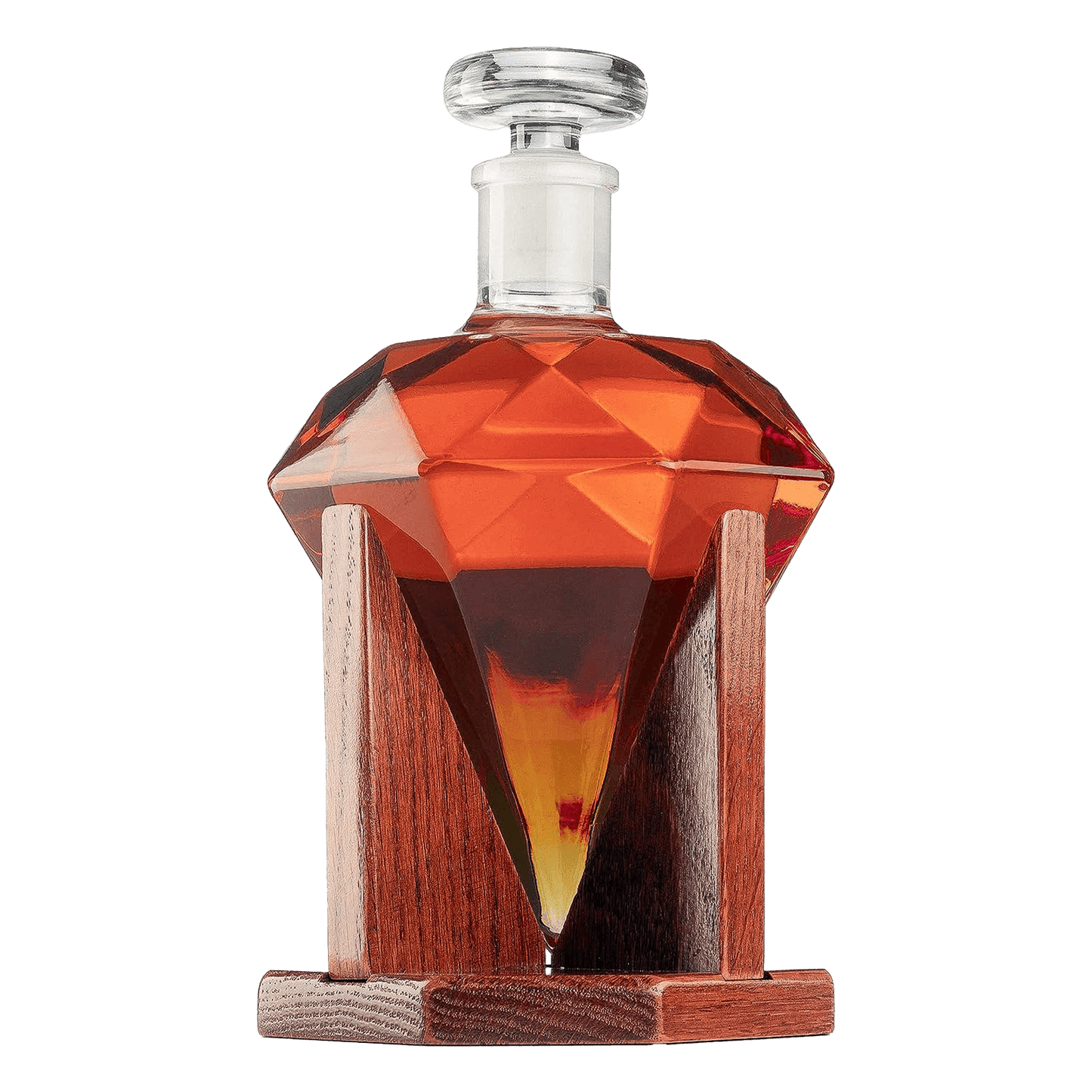 Diamond Decanter For Whiskey, Liquor, Scotch, Rum, Bourbon, Vodka, Tequila Decanter, The Wine Savant 750ml - Gifts For Men & Women Clear - Loft&Timber