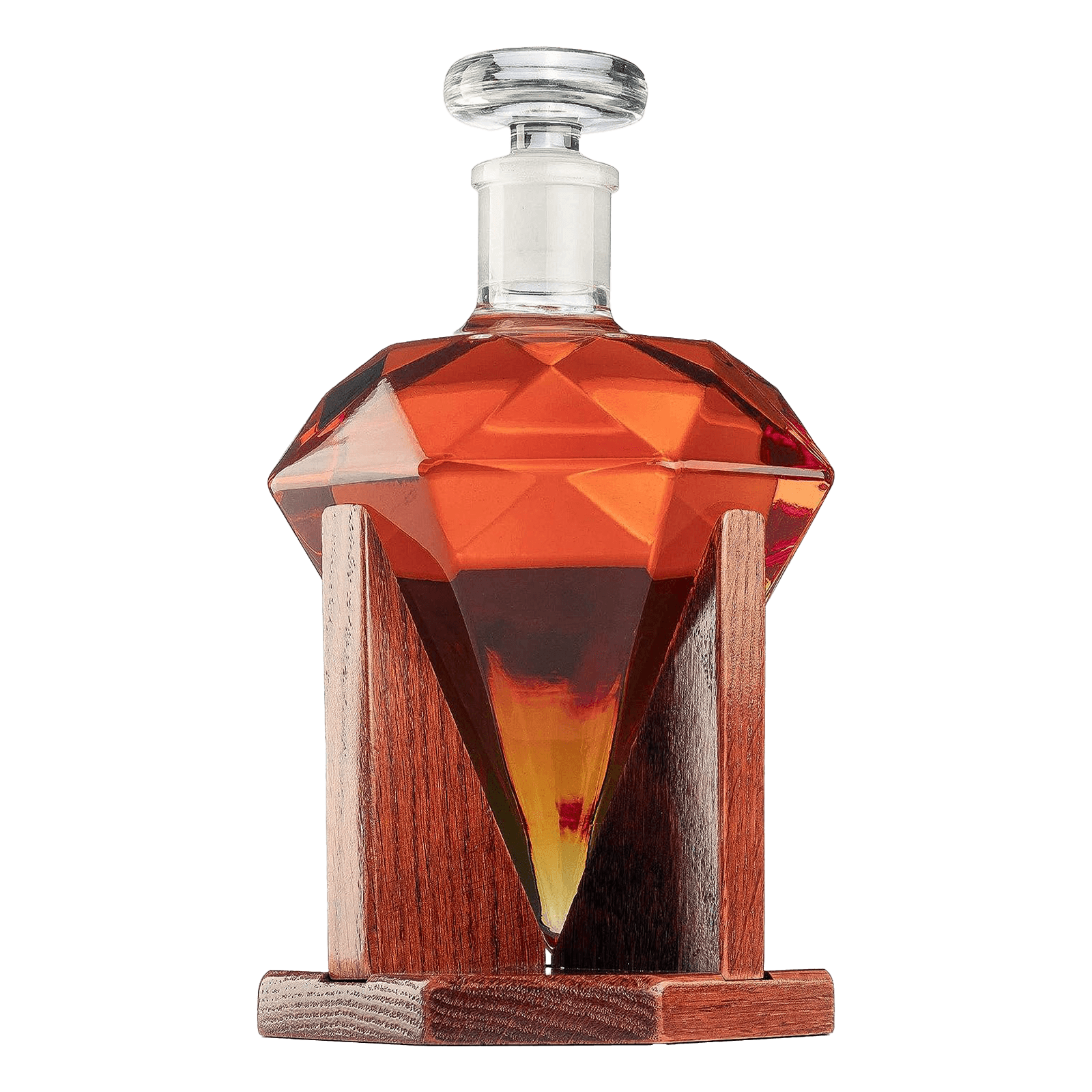 Diamond Decanter For Whiskey, Liquor, Scotch, Rum, Bourbon, Vodka, Tequila Decanter, The Wine Savant 750ml - Gifts For Men & Women Clear - Loft&Timber