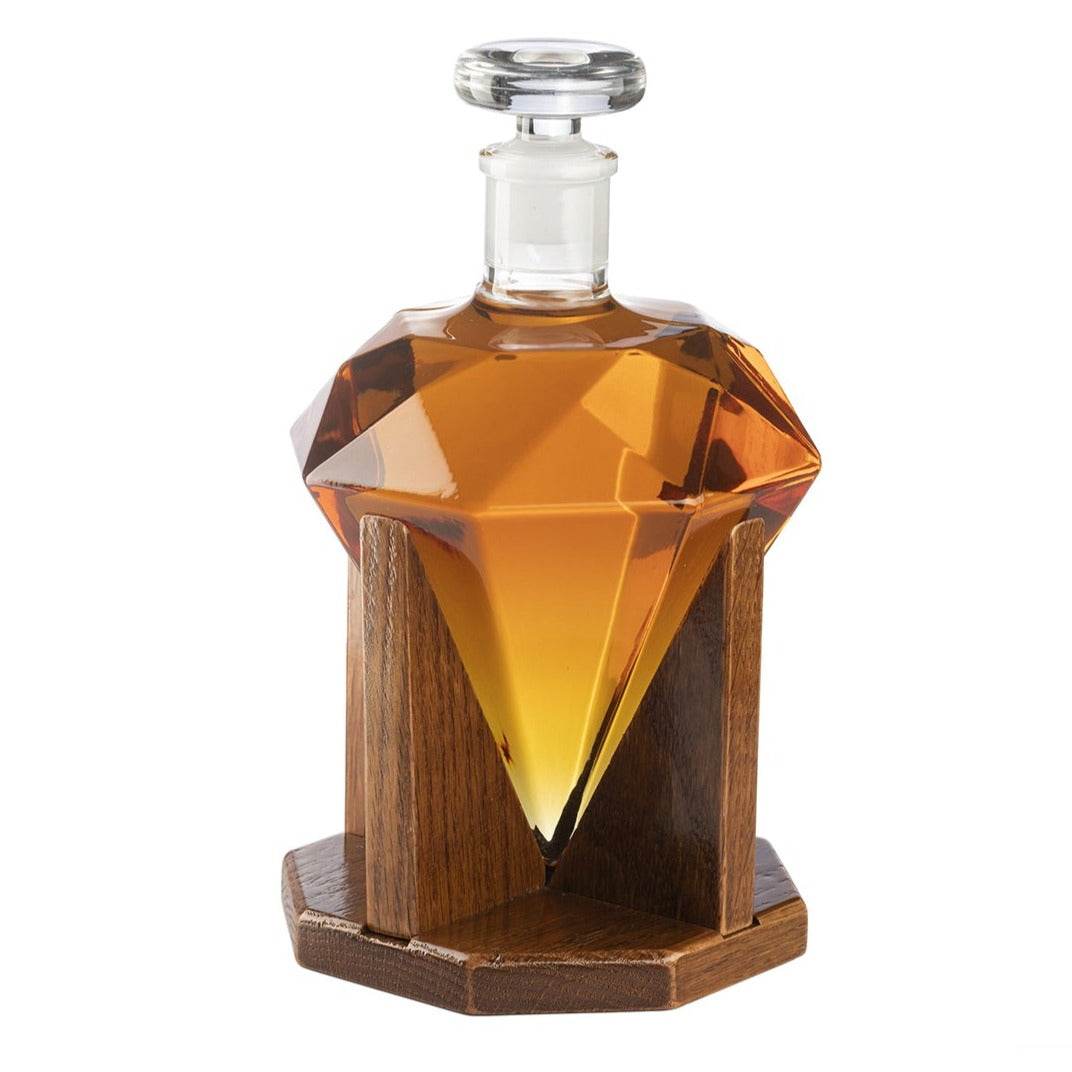 Diamond Decanter For Whiskey, Liquor, Scotch, Rum, Bourbon, Vodka, Tequila Decanter, The Wine Savant 750ml - Gifts For Men & Women Clear - Loft&Timber