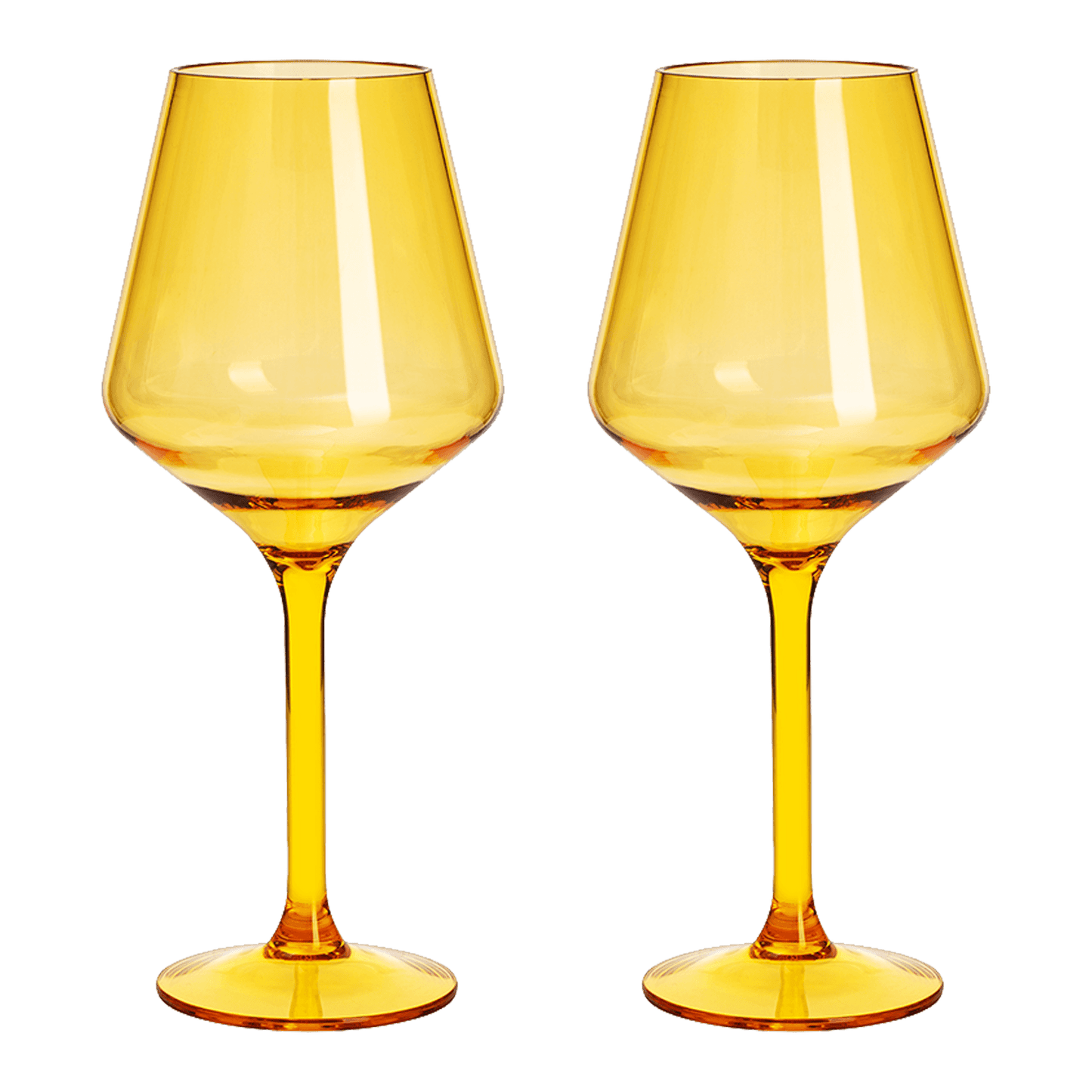 Floating Wine Glasses for Pool - Set of 2-15 OZ Shatterproof Poolside Wine Glasses, Tritan Plastic Reusable Stemware, Beach Outdoor Cocktail, Wine, Champagne, Water Glassware Spring Summer (Yellow) - Loft&Timber