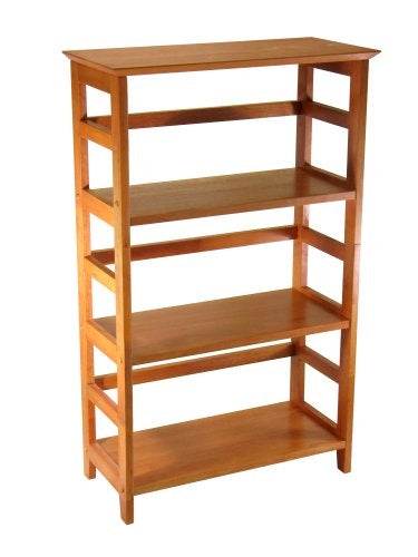 4-Tier Book-shelf Wood Bookcase in Honey Finish - Loft&Timber