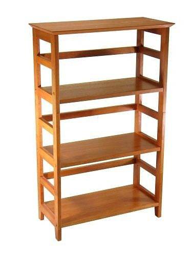 4-Tier Book-shelf Wood Bookcase in Honey Finish - Loft&Timber