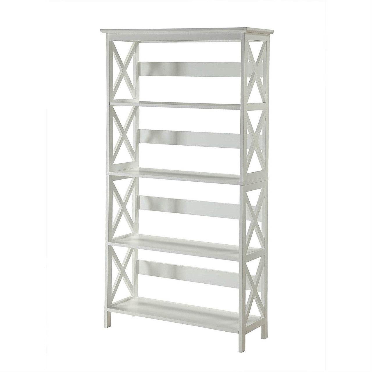 Glossy White 5-Shelf Bookcase - Loft&Timber