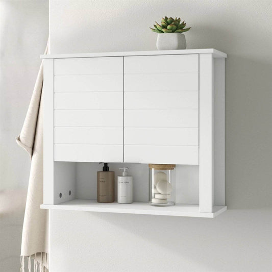 White 2 Door Wall Mounted Bathroom Storage Cabinet - Loft&Timber