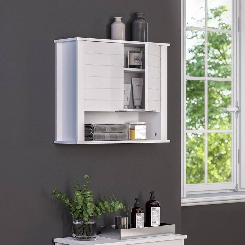 White 2 Door Wall Mounted Bathroom Storage Cabinet - Loft&Timber