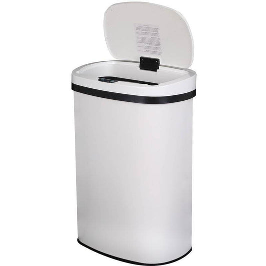 13 gL Stainless Steel Motion Sensor Trash Can White - Loft&Timber