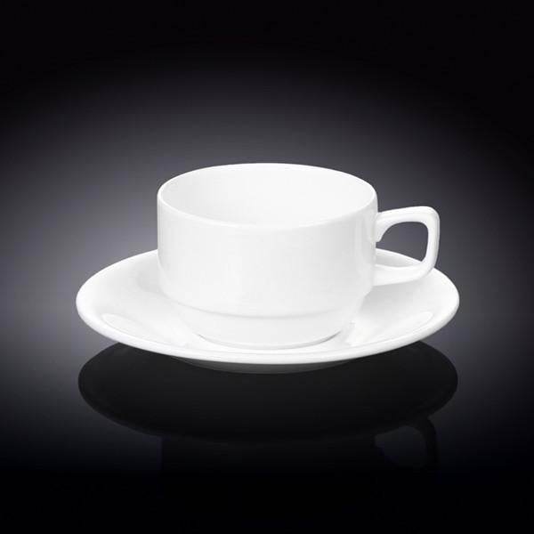 White 7 Oz | 220 Ml Tea Cup & Saucer - Loft&Timber
