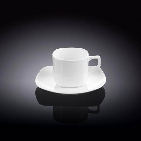 White 3 Oz | 90 Ml Coffee Cup & Saucer - Loft&Timber