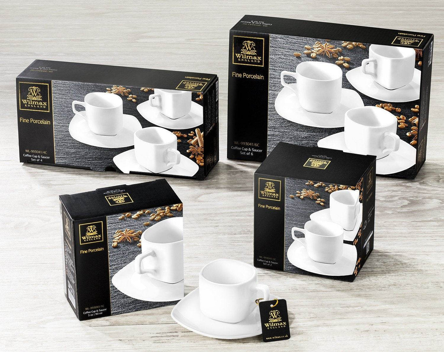 White 3 Oz | 90 Ml Coffee Cup & Saucer - Loft&Timber