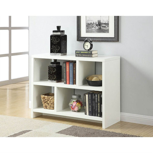 White 2-Shelf Modern Bookcase Console Table - Loft&Timber