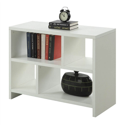 White 2-Shelf Modern Bookcase Console Table - Loft&Timber