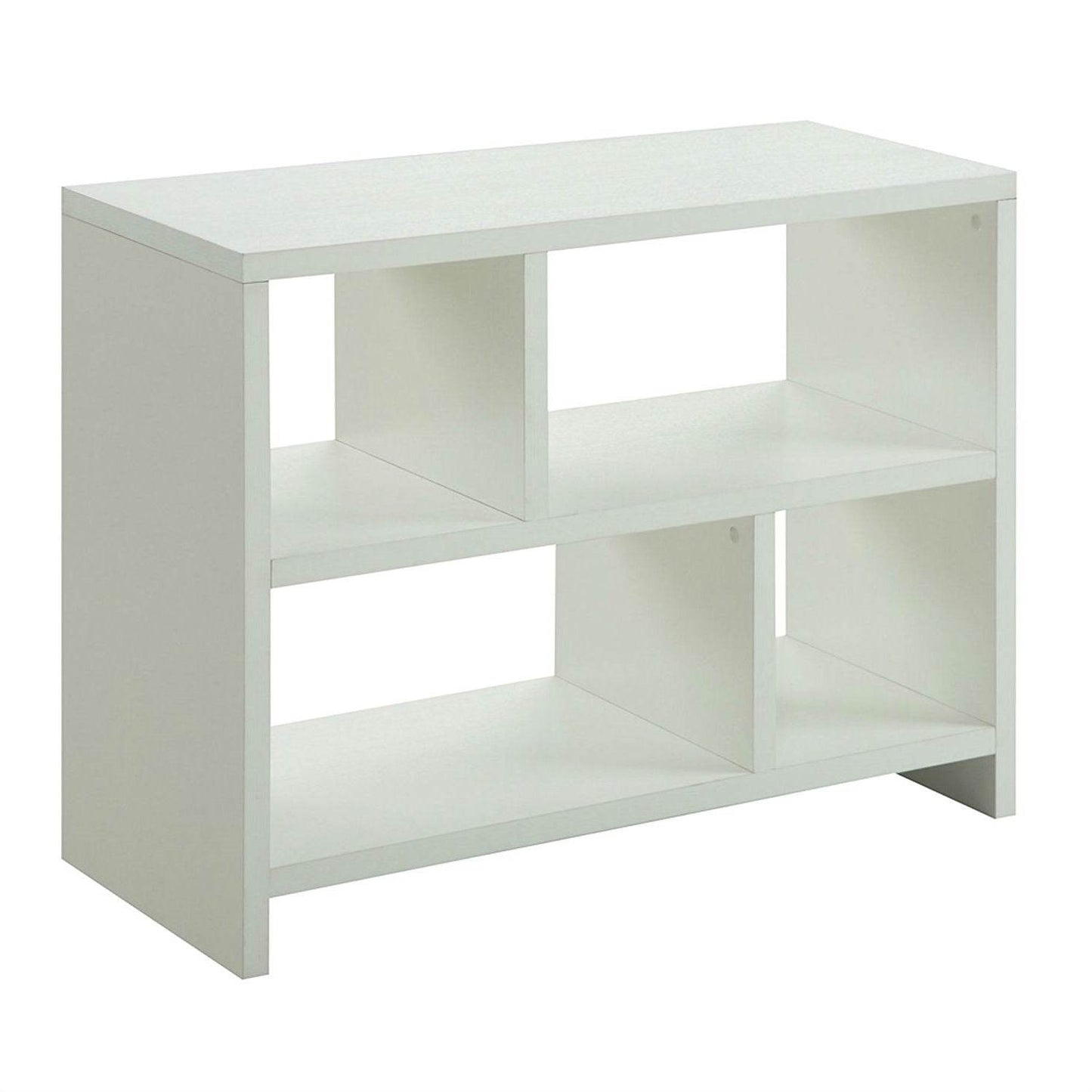 White 2-Shelf Modern Bookcase Console Table - Loft&Timber