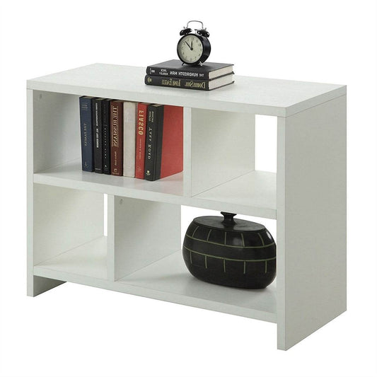 White 2-Shelf Modern Bookcase Console Table - Loft&Timber