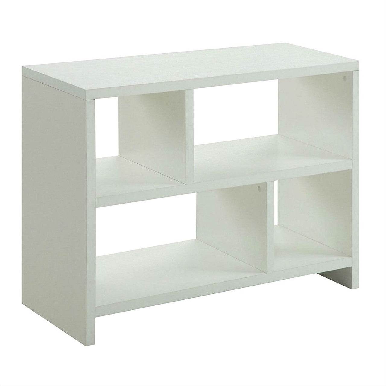 White 2-Shelf Modern Bookcase Console Table - Loft&Timber