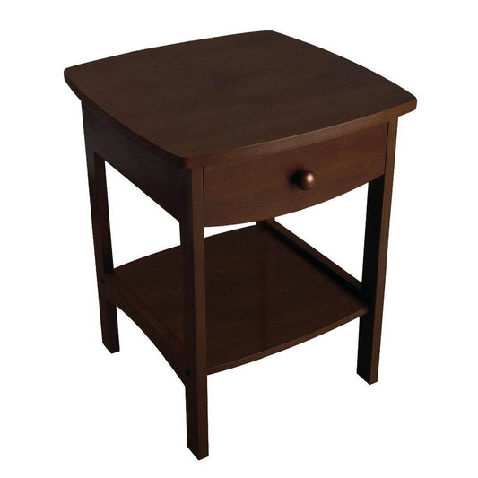 Walnut Finish Accent Table Nightstand with One Drawer - Loft&Timber