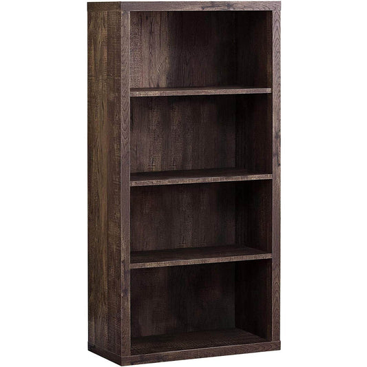 Adjustable 3-Shelf Bookcase - 48”H (Brown) - Loft&Timber