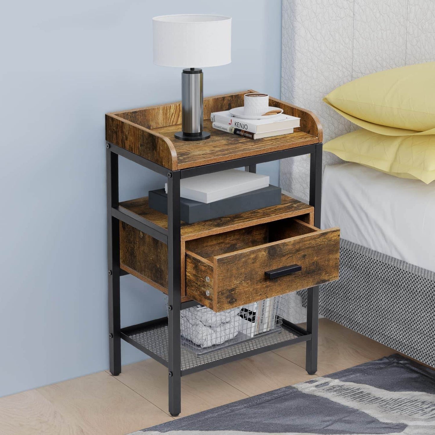 Industrial 3-Tier Nightstand Set - Loft&Timber