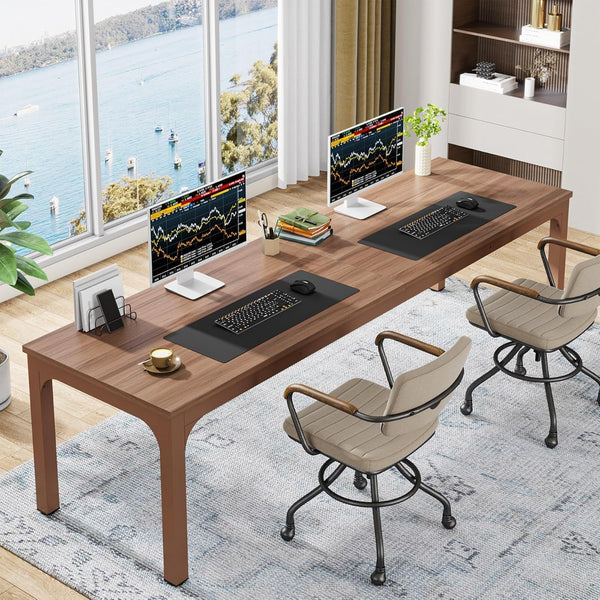 78.7 Inches Extra Long Computer Desk 2 Person Desk, Double Long Desk, Workstaion for Home Office-0