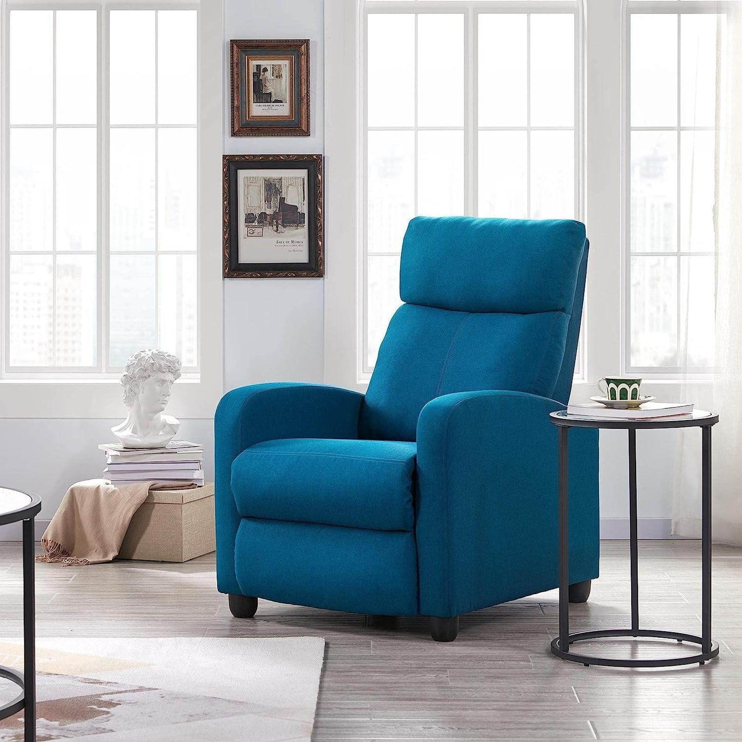 Blue Fabric Recliner Chair - Loft&Timber