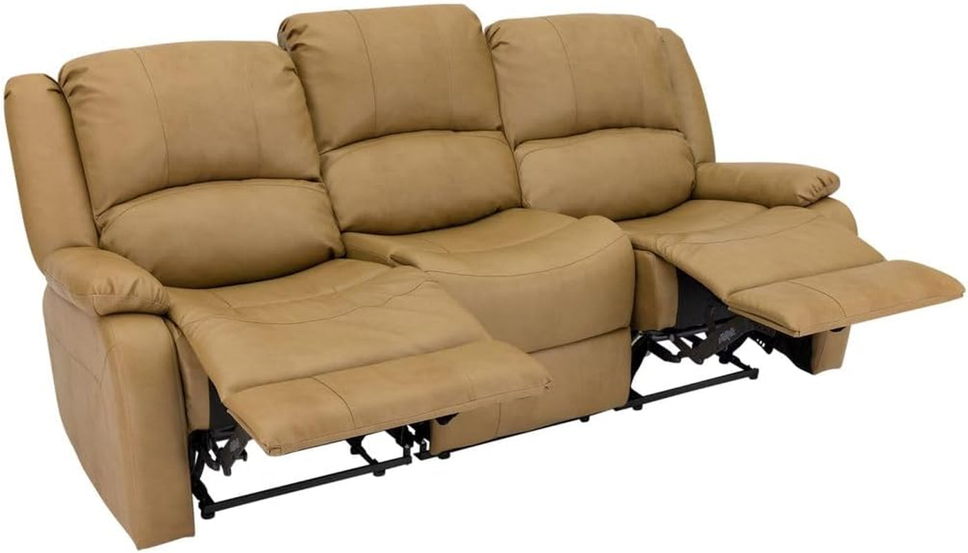 80" RV Triple Recliner Console, Wall Hugger, Toffee-2