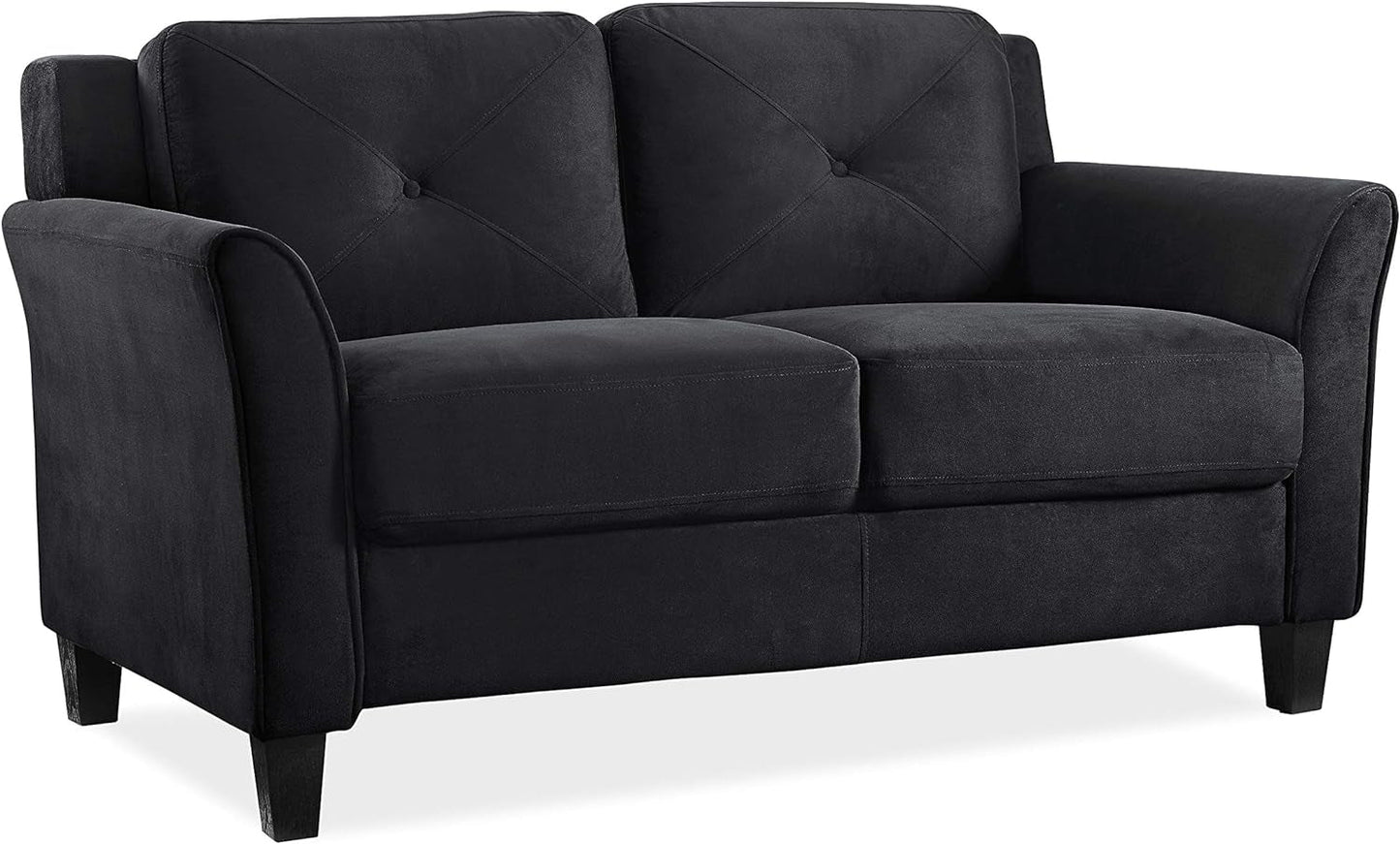 57" Black Loveseat - Harrington-1